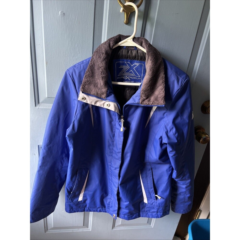 ZeroXposur Periwinkle Royal Blue Womens Jacket/Coat Size L Quilted Lining